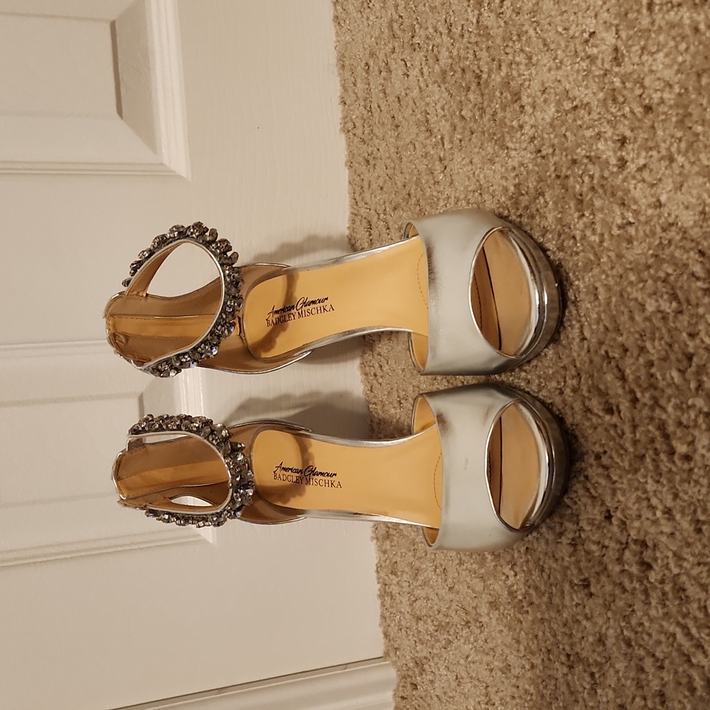 Silver high heels